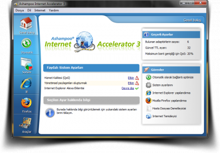 Ashampoo Internet Accelerator v3.30 Türkçe Full