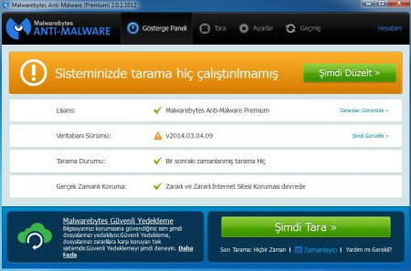 Malwarebytes Anti-Malware v2.2.1.1043 Türkçe