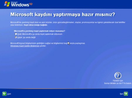 Windows XP Pro SP3 in Turkish