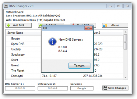 DNS Changer 2.1 Portable indir