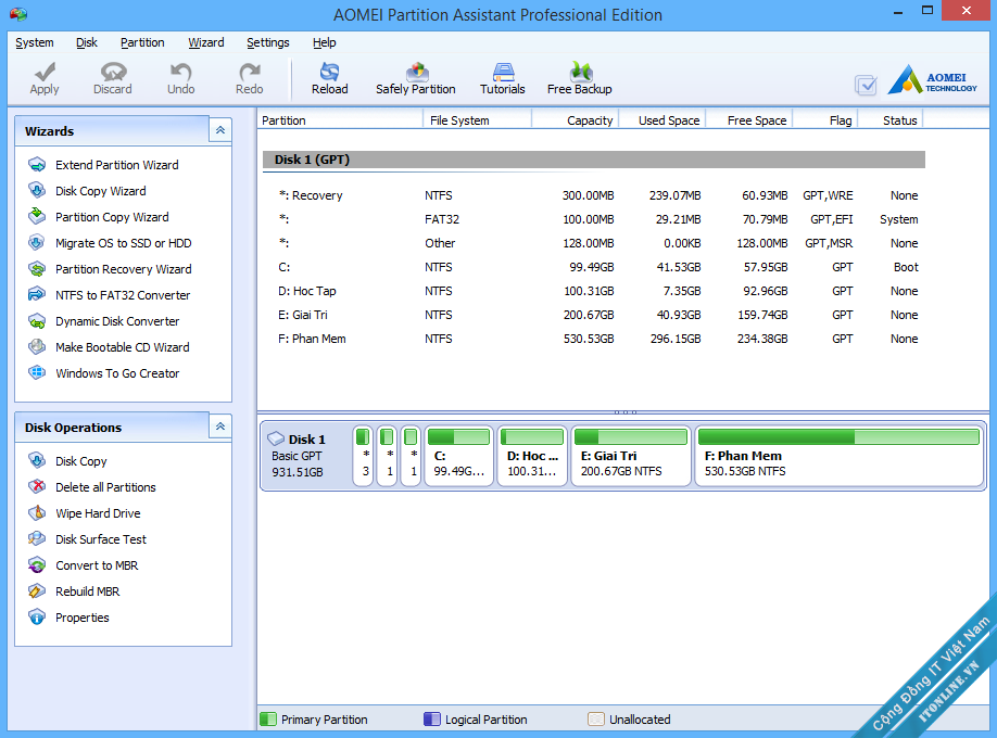 Aomei partition assistant hdd