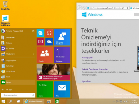 Microsoft Windows 10 Teknik Önizleme Sürümü