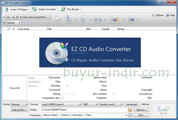 download Artwork using ez cd audio converter