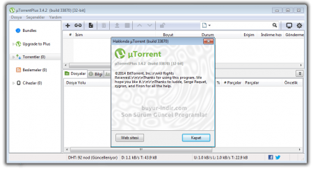 µTorrent Plus v3.4.7.42330 Türkçe Katılımsız µTorrent Plus v3.4.7.42330 Türkçe Katılımsız