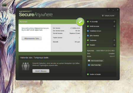 Webroot SecureAnywhere Antivirus 2015 v8.0.4.42 Türkçe